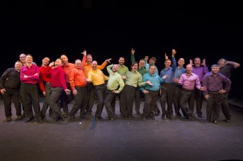 Vox in rainbow shirts